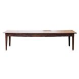 Large French country house dining table with planked top, H 79cm x W 314cm x D 89cm Contents of a
