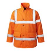 20x SITESAFE HI VIS WATERPROOF COAT JACKET ORANGE - SIZE MEDIUM