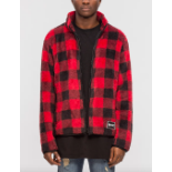 M+RC NOIR FLEECE CHECK SHIRT JACKET - RED, MEDIUM - NEW NO TAGS
