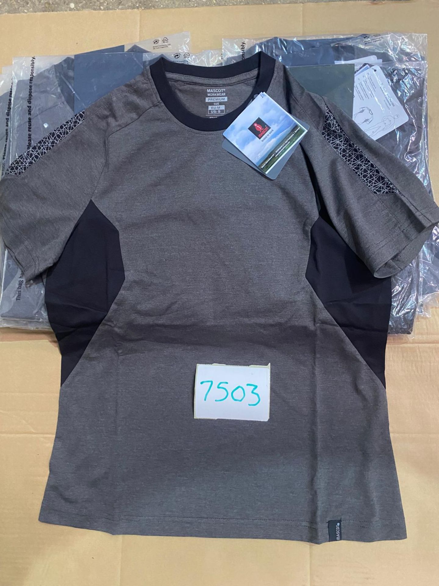 15 X MASCOT 2 TONE GREY/BLACK TEE SHIRT LADIES MEDIUM