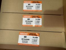 1080x M12x240 BOLTS - 72 BOXES OF 15 UNITS PER BOX, RRP £20/BOX
