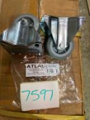 30 X 80MM TOP PLATE FIXED CASTOR (ZINC) GREY RUBBER TYRE ATL-945-1010K