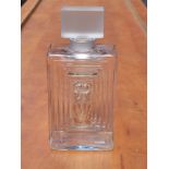 A large Lalique, Duncan No. 3, clear and frosted glass cologne bottle.