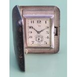 An interesting Art Deco silver-cased travel pocket watch. The movement by Marleys watch Factories (