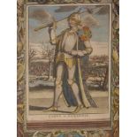 Francois Halma (1653-1722) 'Carel Von Borgonje', hand coloured engraving, from 'Het Tooneel der