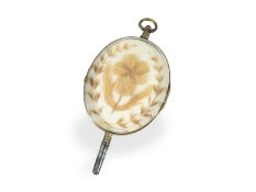 Uhrenschlüssel: extrem seltener, früher, großer Memento-Mori Schlüssel, um 1780