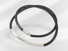 Kette: hochwertiger, moderner Platin Designerschmuck mit Brillantbesatz, ca. 0,3ct