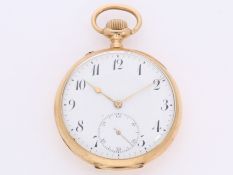 Taschenuhr: goldene IWC Schaffhausen Herrenuhr um 1910 mit Aufstelletui