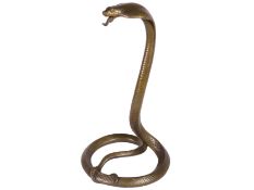 Uhrenständer/Uhrenhalter: interessanter und dekorativer antiker Schlangenständer aus Metall, "Kobra"