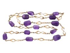 Kette/Collier: vintage Goldcollier mit Amethysten