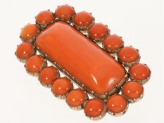 Brosche/Nadel: sehr schöne antike Brosche mit Korallenbesatz, um 1900