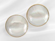 Ohrschmuck: großer vintage Ohrschmuck mit Perlmutt/Mabe