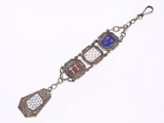 Chatelaine: versilberte Chatelaine mit unterschiedlichen Wappen