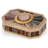 Museale goldene Achat-Schnupftabakdose sogenanntes Steinkabinett, zugeschr. Johann Christian Neuber