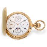 Taschenuhr: bedeutendes Genfer Chronometer mit 7 Komplikationen, B. Haas Geneve um 1890