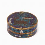 Seltene Cloisonné-Emaille-Bronzeschachtel mit Deckel