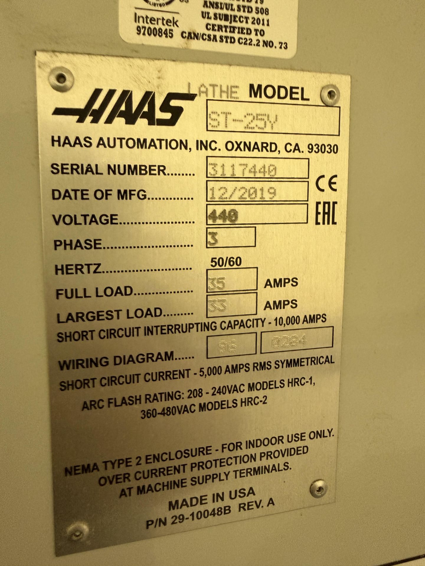 2019 Haas ST-25Y CNC Lathe With Y Axis Live Tooling, 10" 3-Jaw Chuck, Tool Presetter, Sub Spindle - Image 12 of 30
