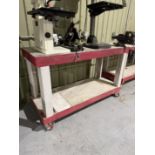 Heavy Duty 2 Tier Rolling Wood Table (table only, no other contents) 60" x 24" x 38"