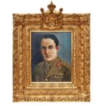 A RARE PORTRAIT PAINTING DEPICTING THE IRAQI KING IN MILITARY UNIFORM, 20TH CENTURY