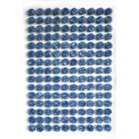 Peter Beard (born 1951) Grid Picture 150 blue wax resist discs, framed unsigned, 76.5 x 55.5cm.