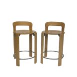 Bruno Rey (Swiss, 1935-2019) for Kusch & Co, a pair of beech Rey bar stools, designed 1970/71,
