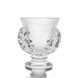 Lalique, a Saint Cloud glass vase, polished and frosted, together with a modern Lalique pintray