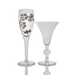 Rene Lalique, a Barr wine glass, model 5007, designed circa 1924, polished and frosted, incised mark