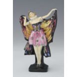 Leslie Harradine for Royal Doulton, Butterfly, HN719, an Art Deco figure of a woman in butterfly