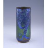 Gyula Miklósi Miertl for Zsolnay, a Secessionist lustre vase, circa 1920, cylinder form, blue