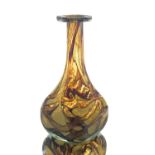 Mdina, an Art Glass Earthtones vase, circa 1975, square section bottle form with broad rim,