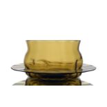 Harry Powell for James Powell and Sons, Whitefriars, an Arts and Crafts amber glass finger bowl