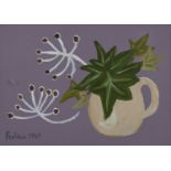 Mary Fedden R.A. (British, 1915-2012), still life with a jug of foliage, signed and dated 1986 l.l.,