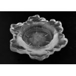 'Capucines' a modern Lalique clear and frosted glass centrepiece etched Lalique France to base, 30.
