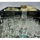 A collection of candle holders and glassware: to include hand-blown Murano-style tea light