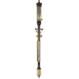 Burke & Jones, Bristol, a traditional mahogany marine mercury stick barometer, No.235, brass mounts,