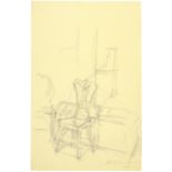 Alberto Giacometti; Chaise et bahu dans la salle à manger à Stampa (recto) - Esquisse du nez et œil