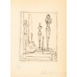 Alberto Giacometti; Sculptures et bol dans l'atelier II