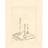 Alberto Giacometti; Trois figurines sur une sellette III