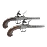 A Rare Pair Of 50-Bore Flintlock Double-Barrelled Boxlock Pistols