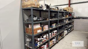 6: Bays Light Duty Parts Shelving with Contents As Shown - Includes Large Quantity of Spares &