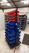 Mobile Multi Drawer Parts Bin Storage System with Parts As Pictured
