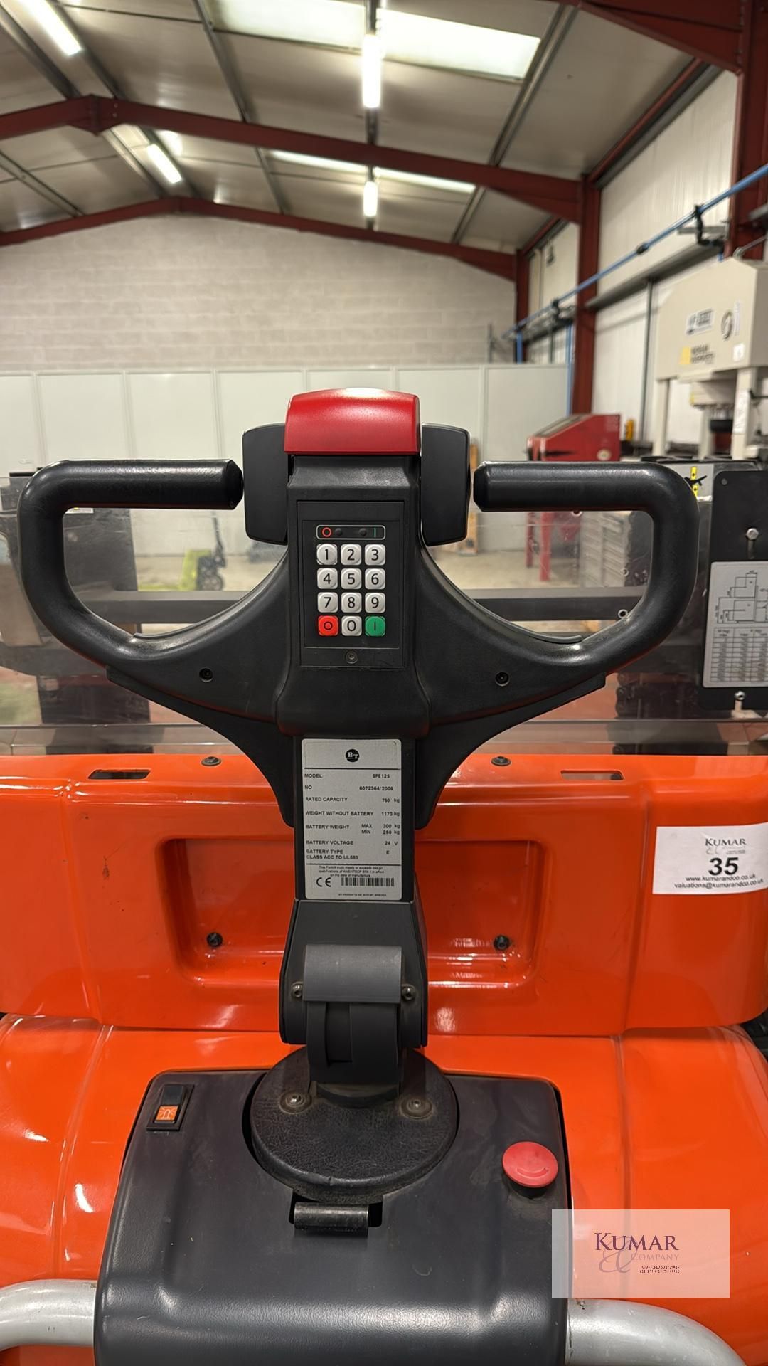 BT Model SPE125, Pedestrian Battery Operated Fork Lift Truck, Rated Capacity 750Kg, Serial No. - Image 11 of 17