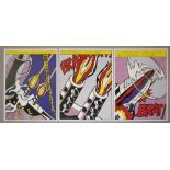 Roy Lichtenstein, "As I opened fire", dreiteilige Arbeit (Triptychon), 3 Farboffsetlithographien