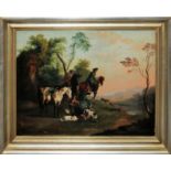 Wenzel Ignaz Brasch, Jagdgesellschaft, Ölgemälde um 1750, gerahmt