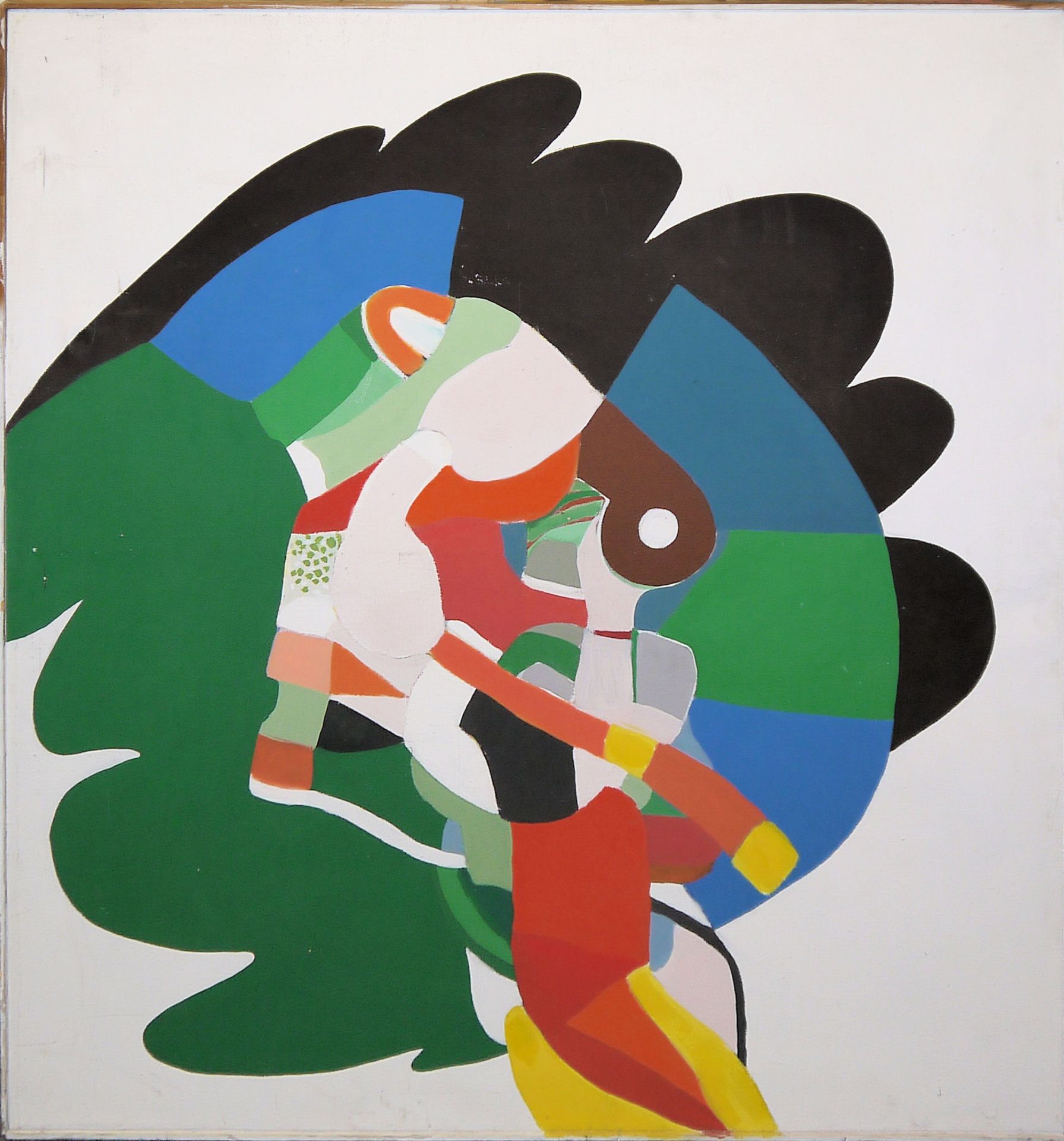 Eckhart Haisch, Ohne Titel, großes Ölgemälde von 1966, gerahmt