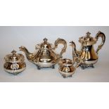 Vierteiliger Kaffee- und Kaffeekern, Silber, Koch & Bergfeld, Bremen