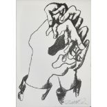 Ossip Zadkine, Zwei Hände, signierte Lithographie