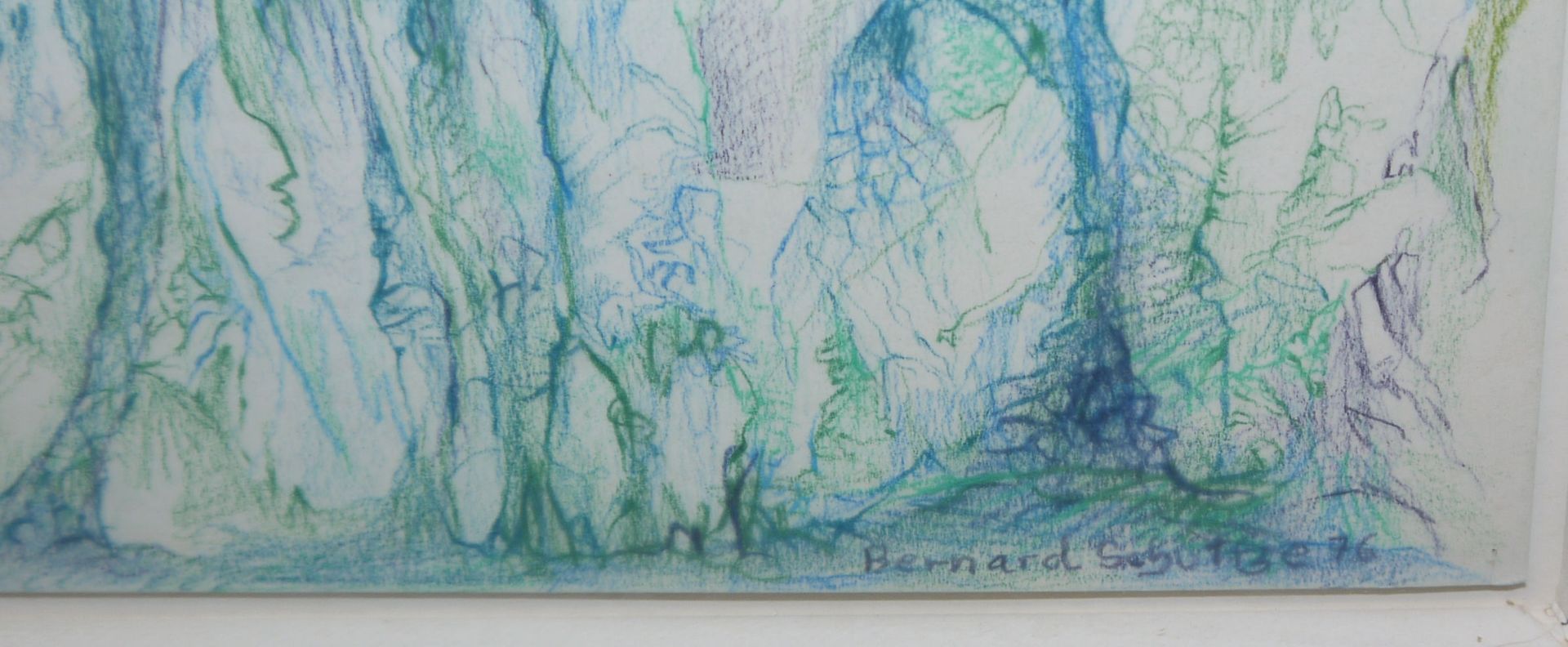 Ursula und Bernard Schultze, "Blaue Begegnung", Buntstiftzeichnung von 1976, von beiden Künstlern s - Bild 5 aus 5