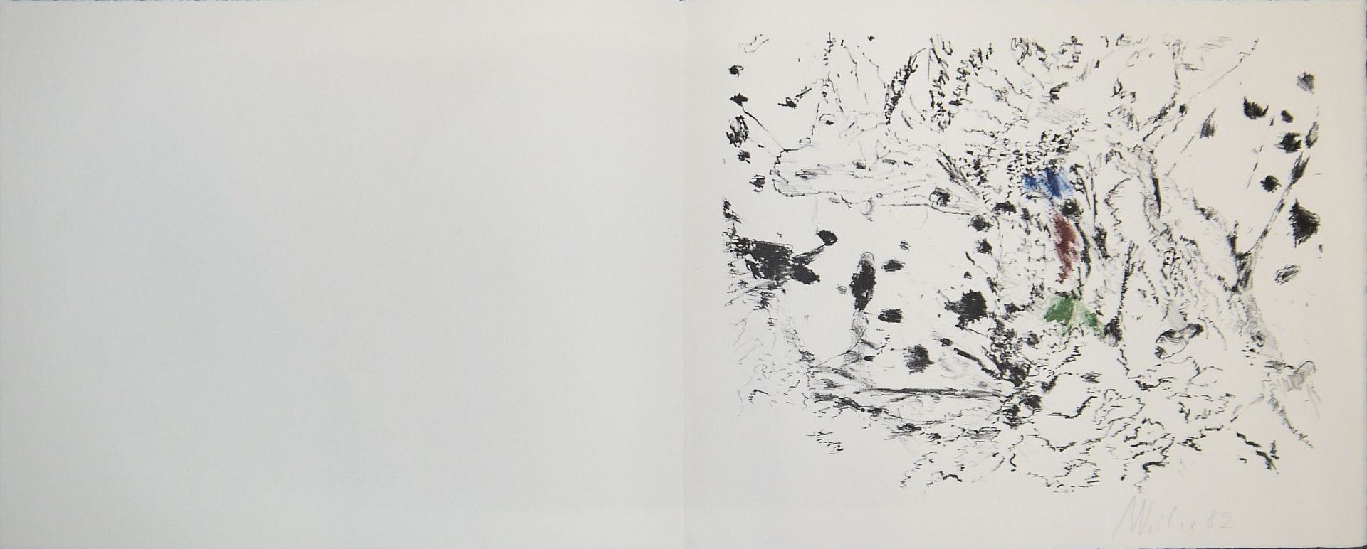 Max Weiler, Abstrakte Komposition, signierte Farblithographie von 1982