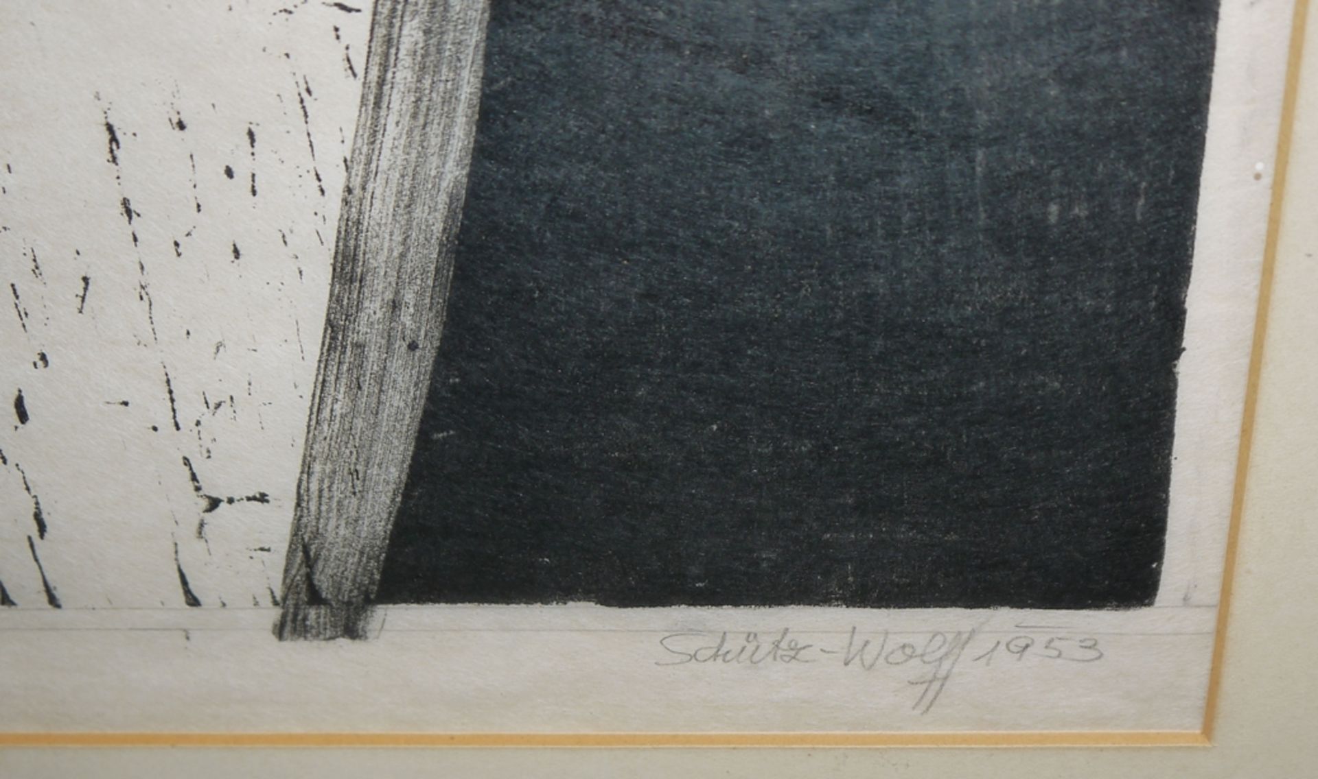 Johanna Schütz-Wolff, "Mutter und Kind", große sign. Farblithographie (Eigendruck) von 1953, origin - Bild 2 aus 3